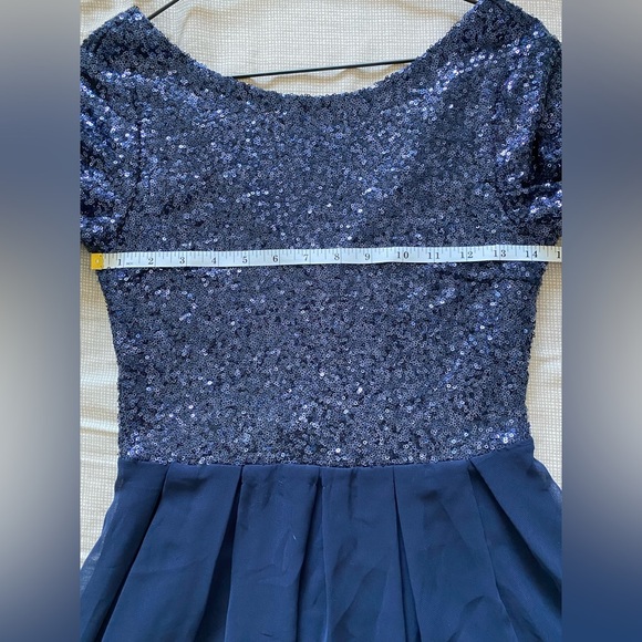 ⚜️3 for $30⚜️ Navy Blue Sequin Dress Bridesmaid / Prom / Bachelorette Hen Party - Picture 14 of 16